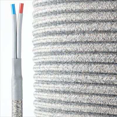 HQ textile speaker cable grey-white  2 x 4 mm²