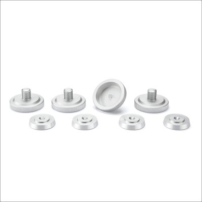 Set of four - Spikes M8 silver anodized