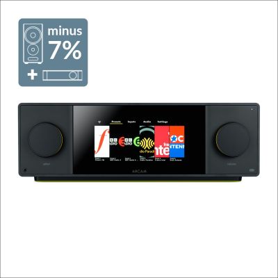 Amplifier for INKLANG speakers: ARCAM SA45: 180W Class-G streaming amplifier with 8.8" display. Includes Dirac Live, HDMI eARC & MM/MC phono. The smart high-end hub. Discover it now!