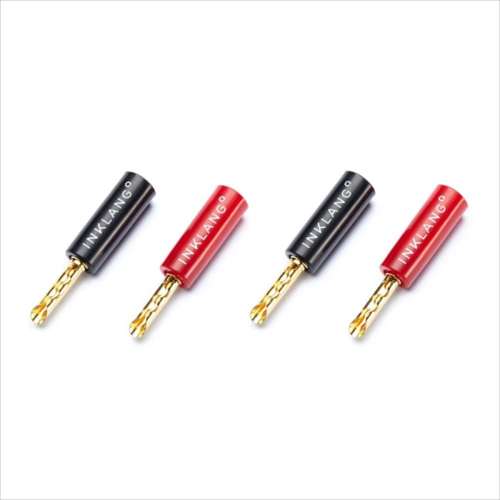 Bananenstecker Lautsprecher gold, 4 Stück, INKLANG Gapless Gold Bananas