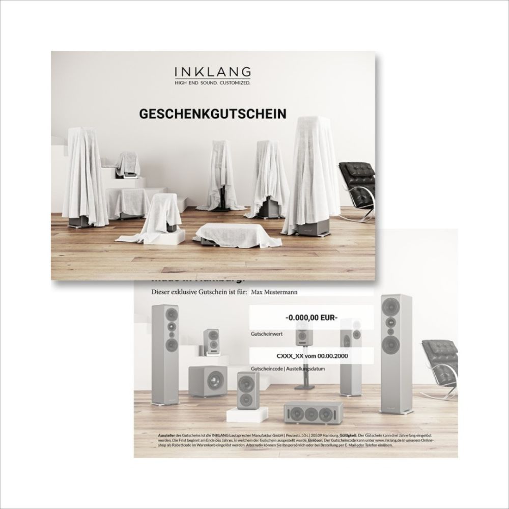 Lautsprecher Geschenkgutschein, frei wählbar, INKLANG