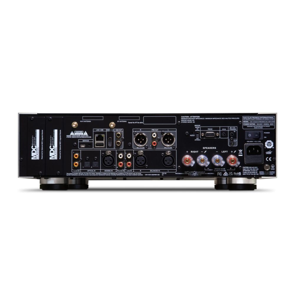 High-end duo: NAD M33 V2 amplifier combined with INKLANG speakers for audiophile sound precision.