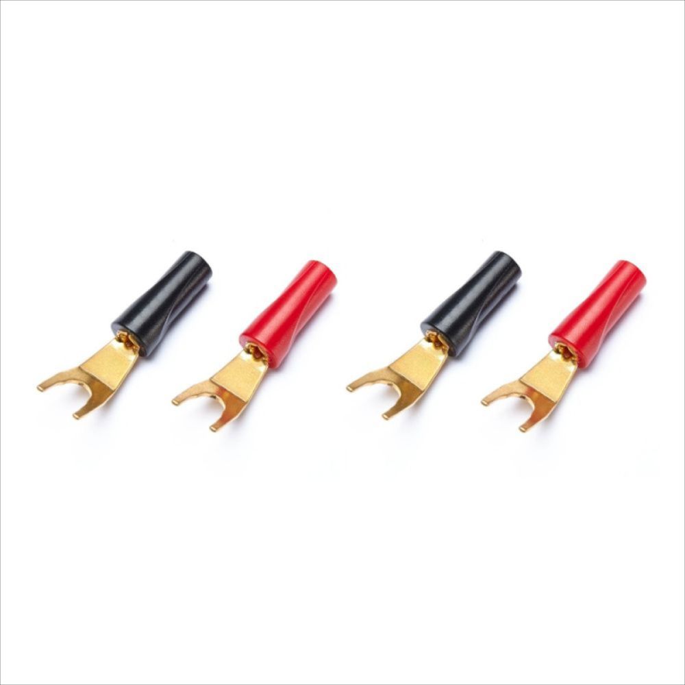 Multispade Lautsprecherklemmen gold, 4 Stück, INKLANG Gapless Gold Multi Spade